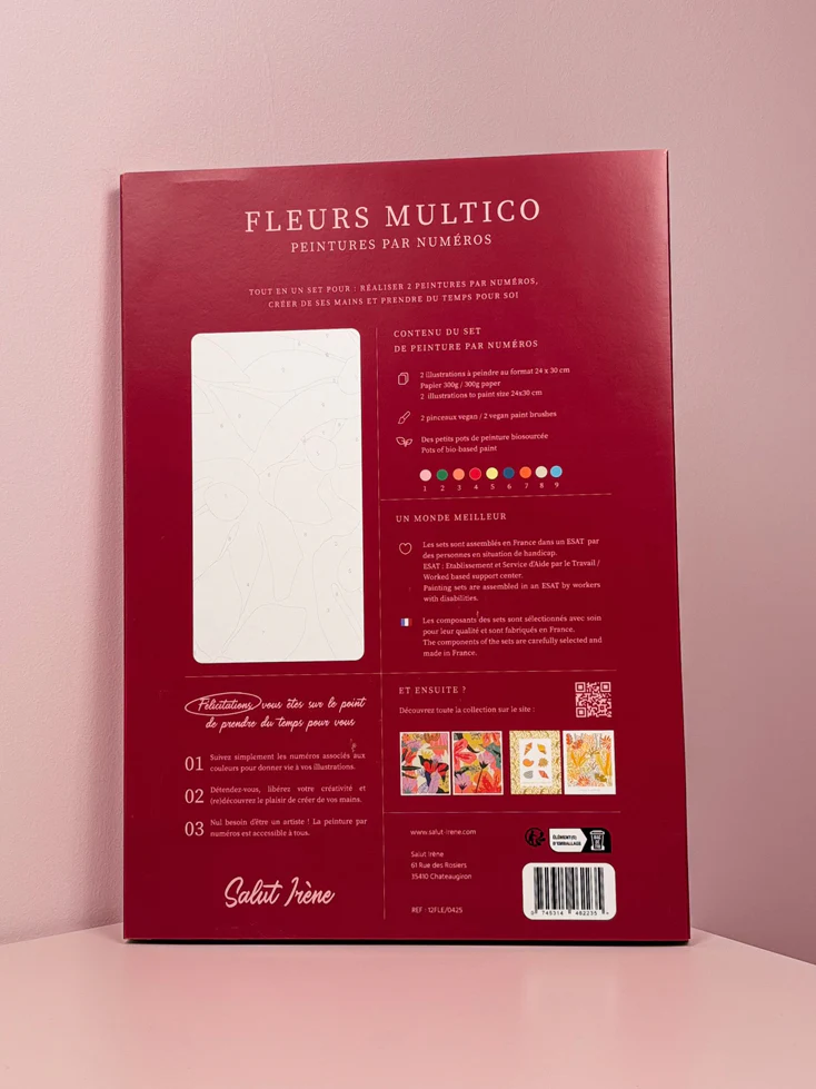 Fleurs multico - Coffret peinture au numéro Salut Irène - Image 3