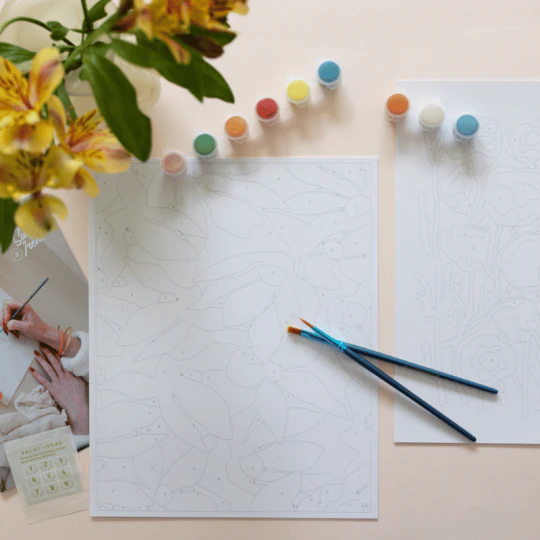 Fleurs multico - Coffret peinture au numéro Salut Irène - Image 4
